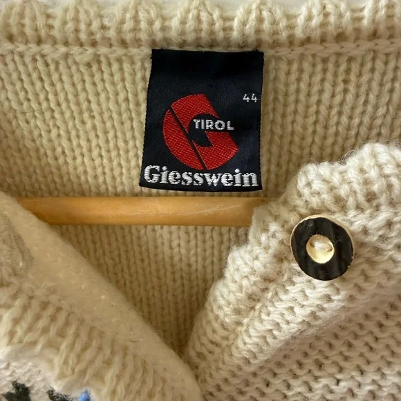 Vintage Tirol Giesswein Made in Austria Pure New Wool Sweater European Size 44 - Picture 6 of 6